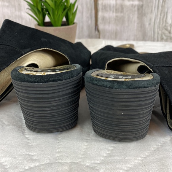 Fly London Yala Perf Suede Open Toe Wedge Sandals - Picture 9 of 10